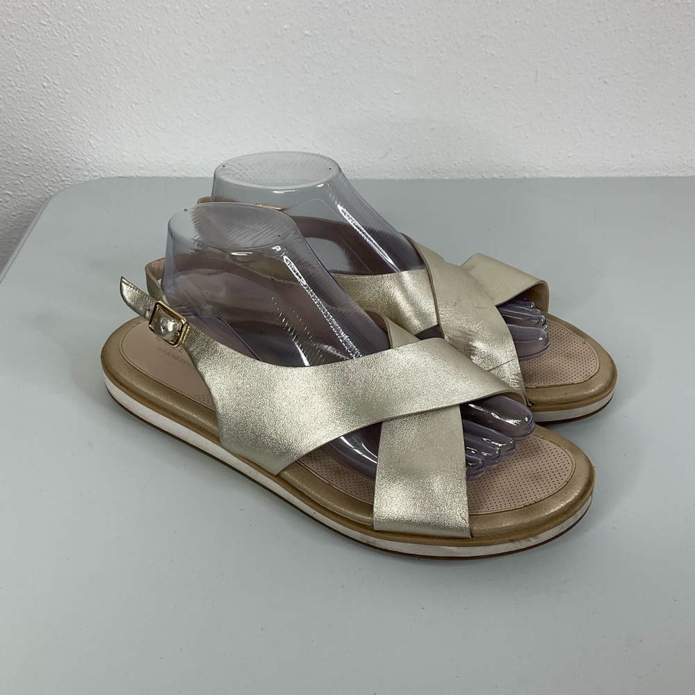 Cole Haan Gold Criss Cross Sandals Size 10